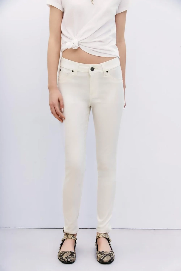 jean skinny satin white