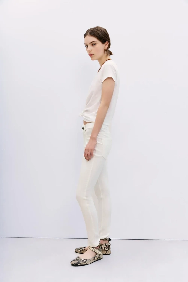 jean skinny satin white
