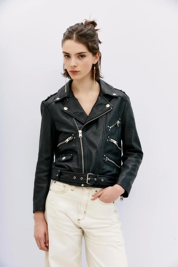 campera moto new cuero