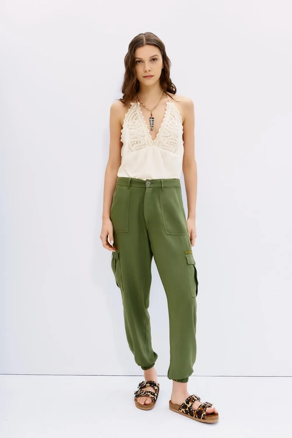 pantalon cargo tencel