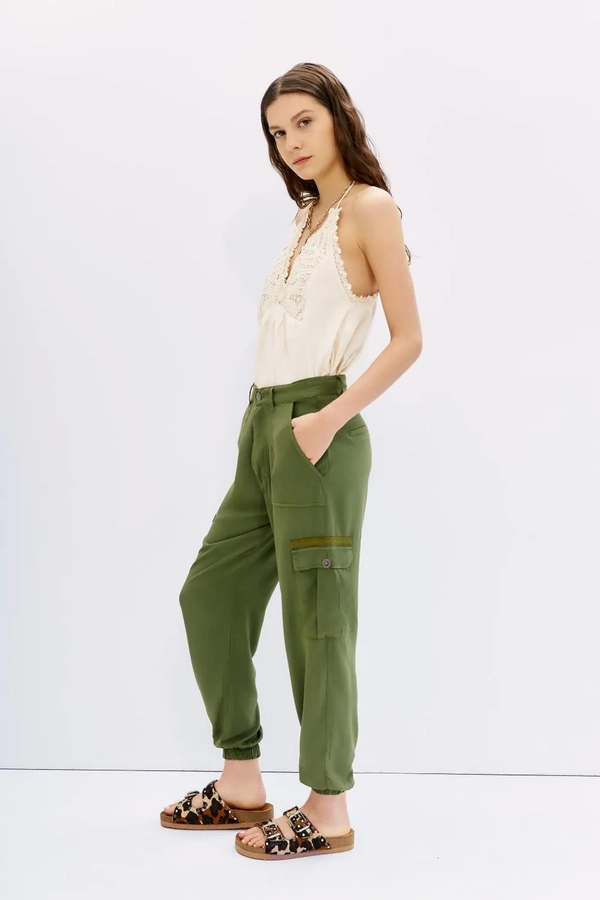 pantalon cargo tencel