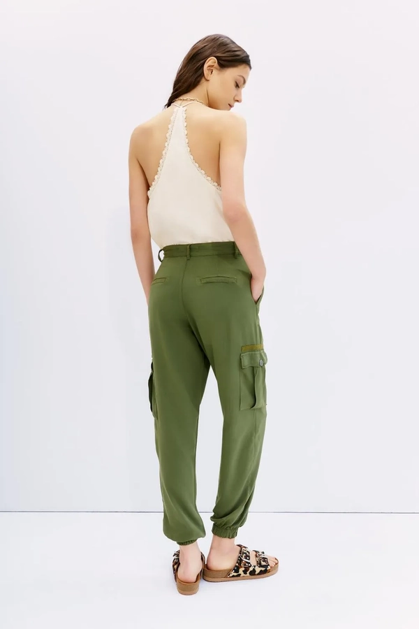 pantalon cargo tencel