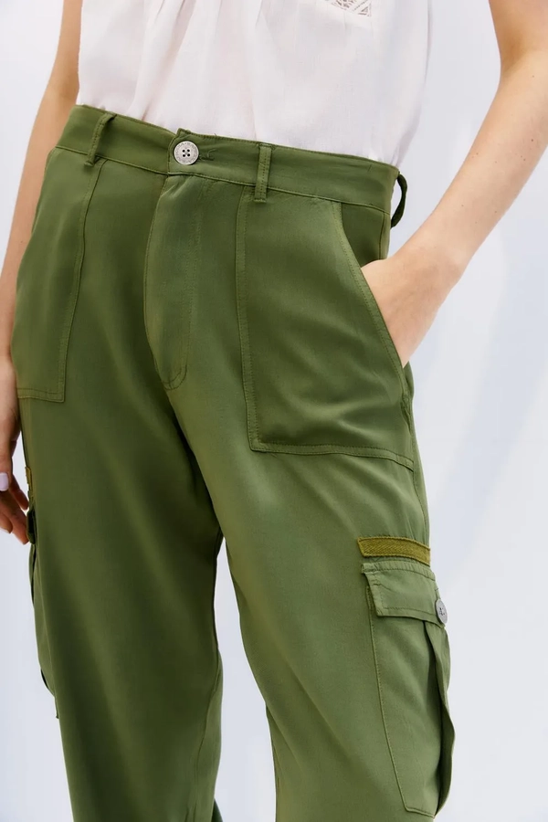 pantalon cargo tencel
