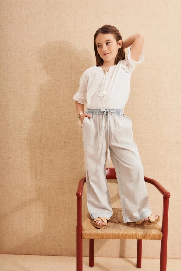 pantalon wide denim girls