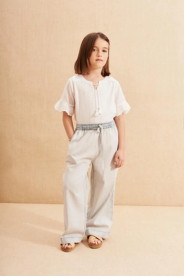 pantalon wide denim girls
