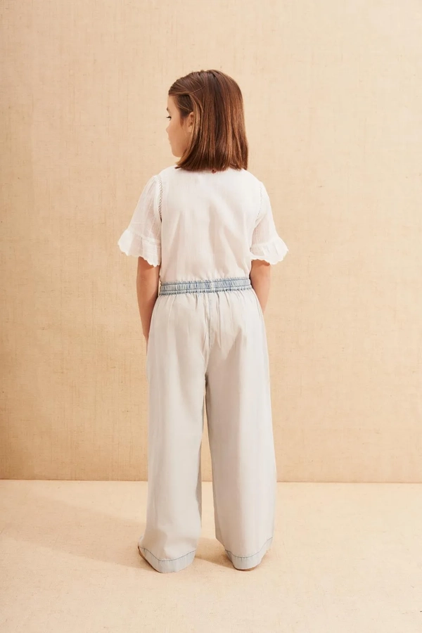 pantalon wide denim girls