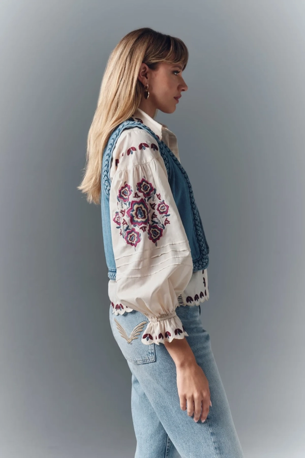 chaleco denim braid