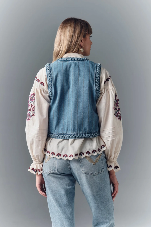 chaleco denim braid