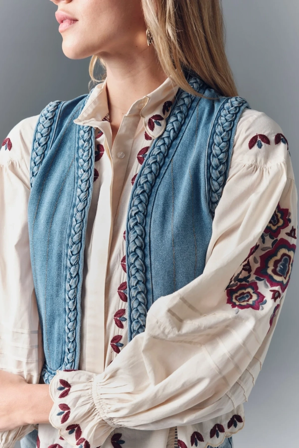 chaleco denim braid