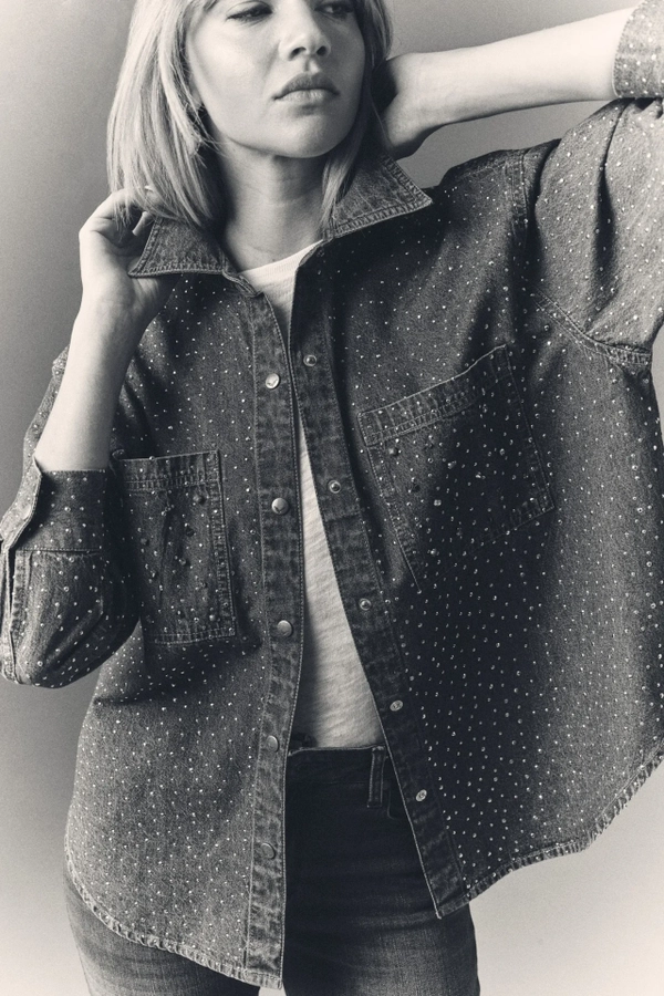 camisa denim sparkle