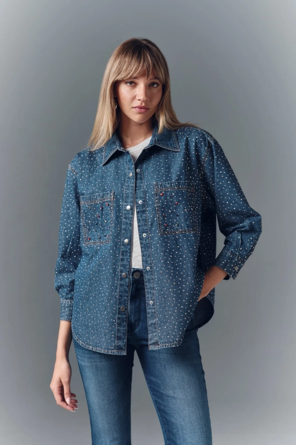 camisa denim sparkle