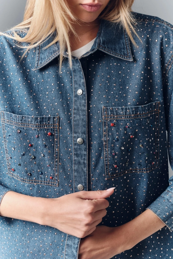 camisa denim sparkle