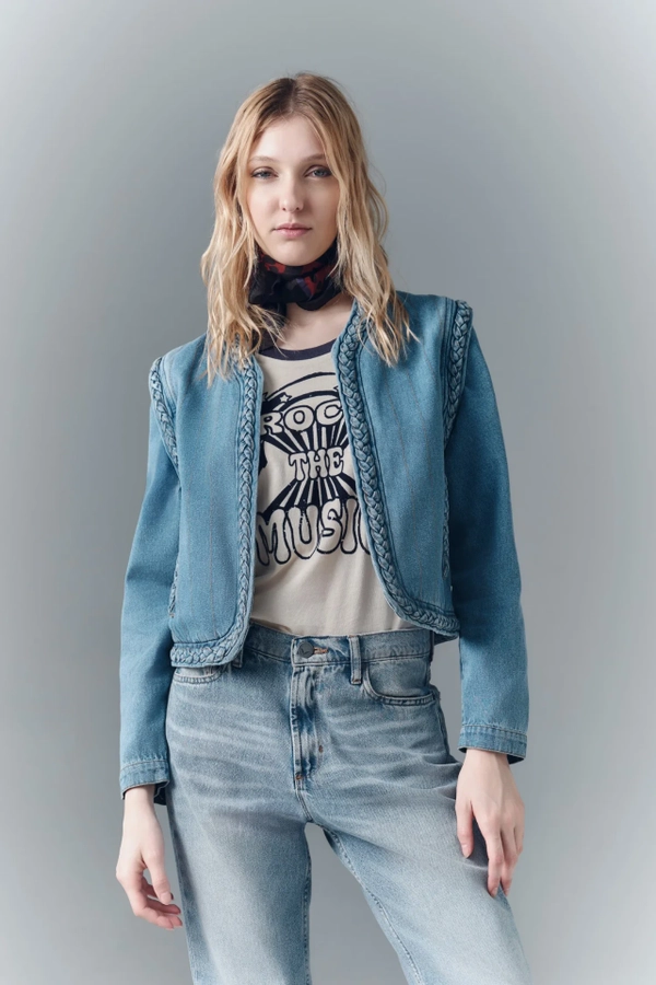 campera denim braid