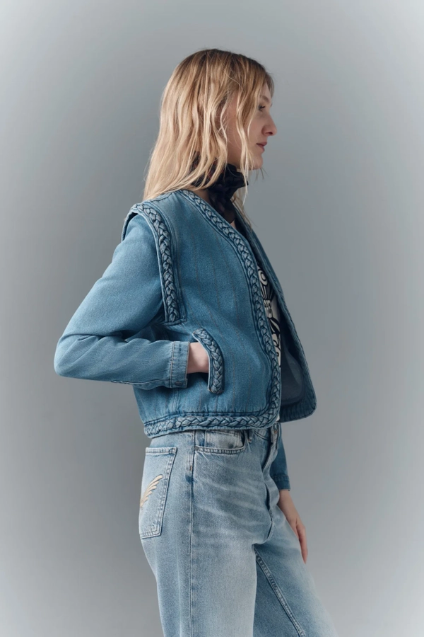 campera denim braid