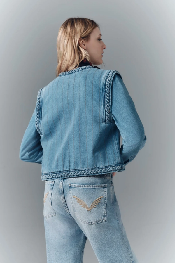 campera denim braid