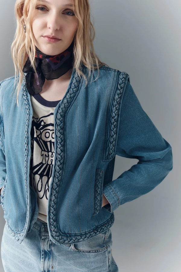 campera denim braid