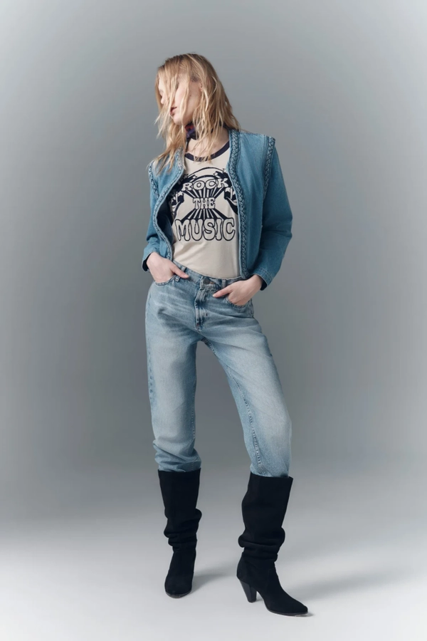 campera denim braid
