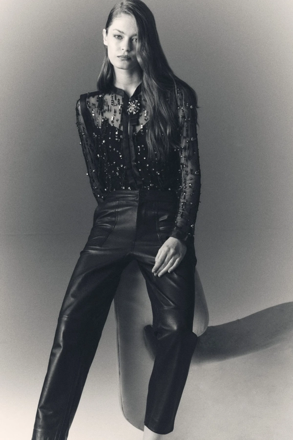 pantalon recto new cuero
