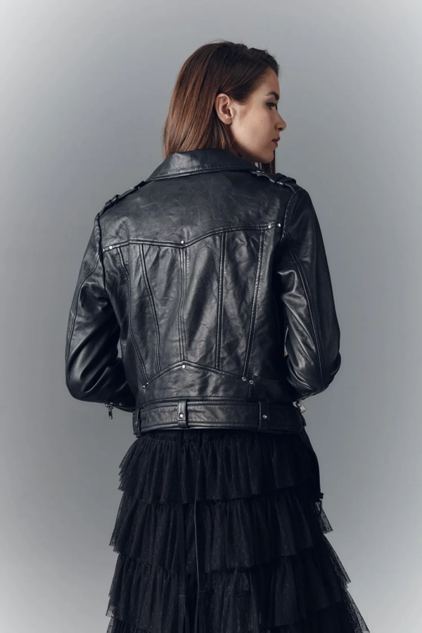 campera moto new cuero
