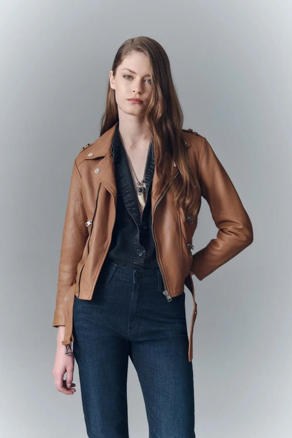 campera moto new cuero