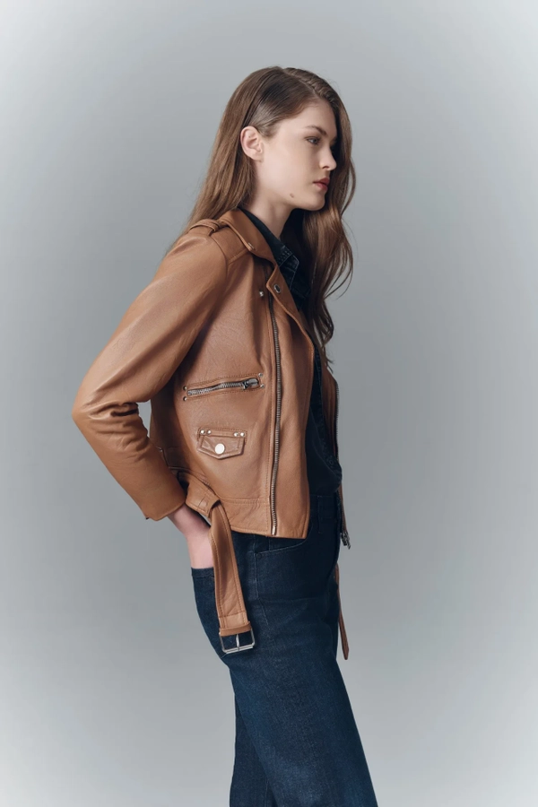 campera moto new cuero