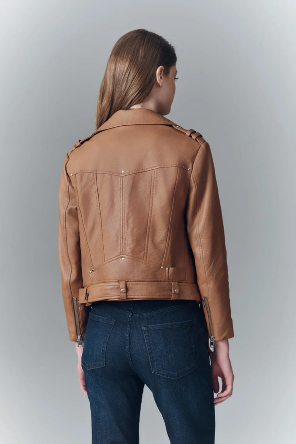campera moto new cuero