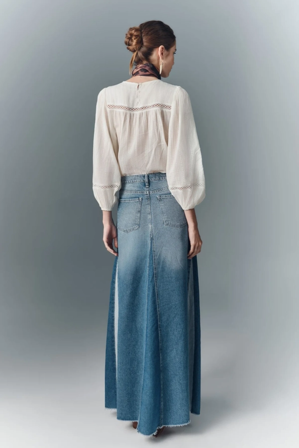 falda boho patch blue