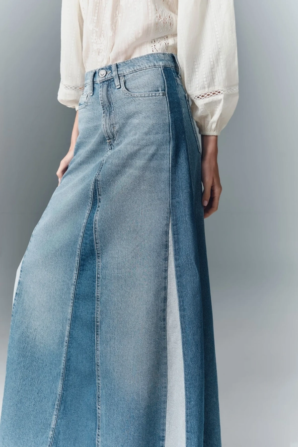 falda boho patch blue
