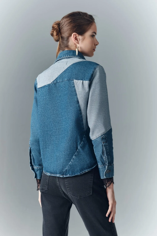 campera boho blue denim