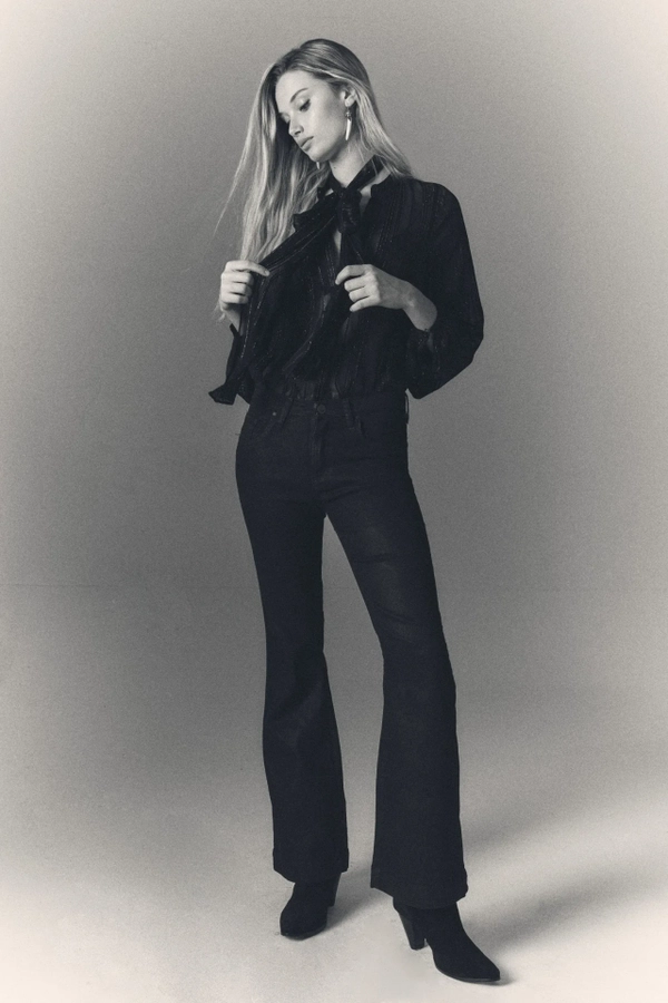 jean tailor satin blue black