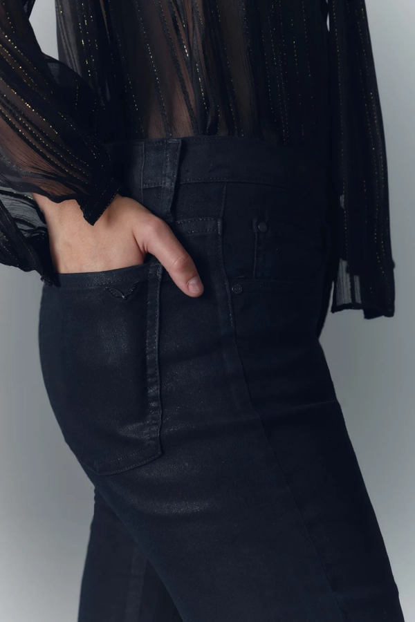 jean tailor satin blue black