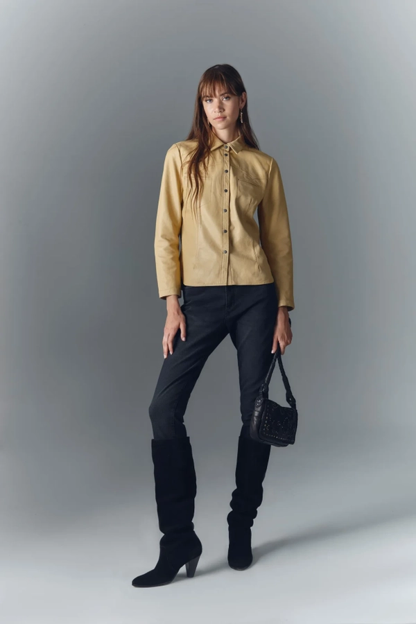 camisa bellota soft cuero
