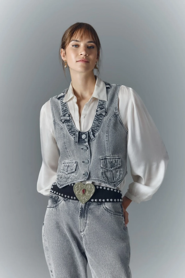 chaleco vintage light grey