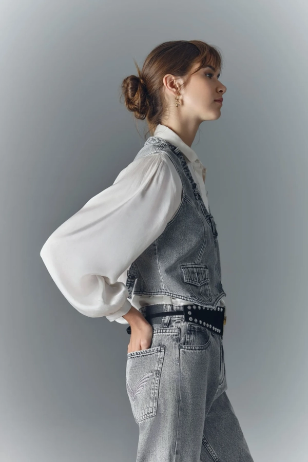 chaleco vintage light grey