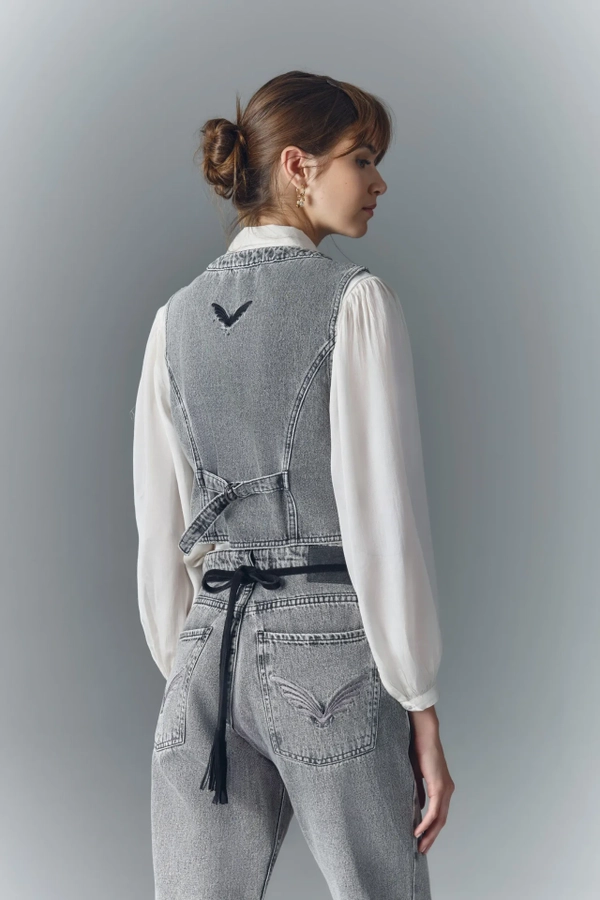 chaleco vintage light grey