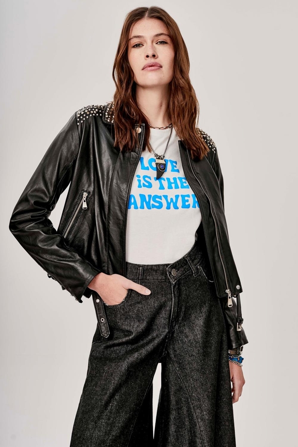 Campera Eulalia Studs Cuero
