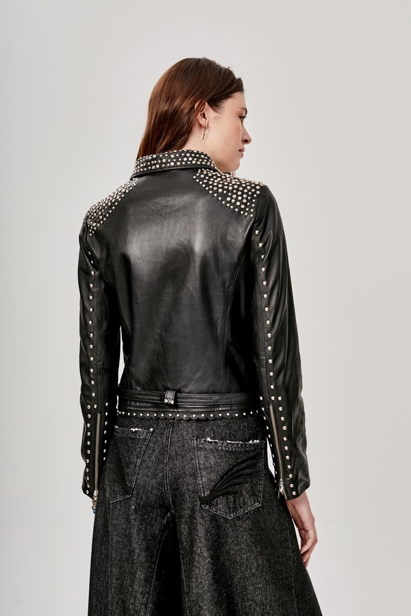 Campera Eulalia Studs Cuero