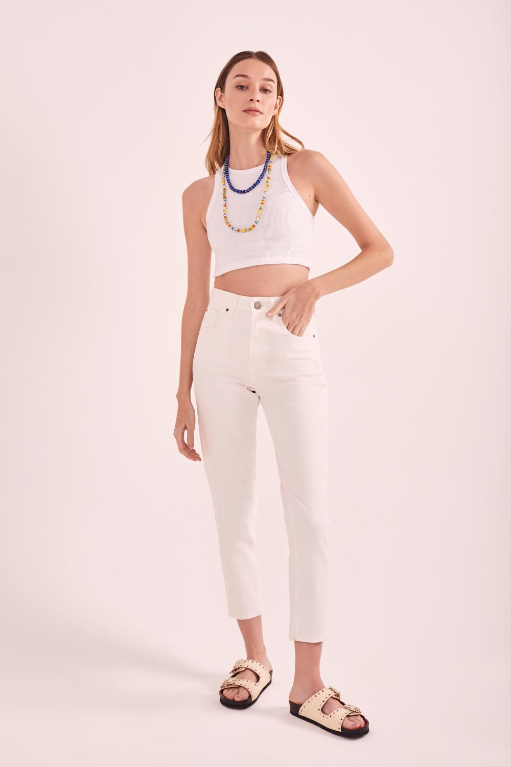 Jean Mom White Rapsodia