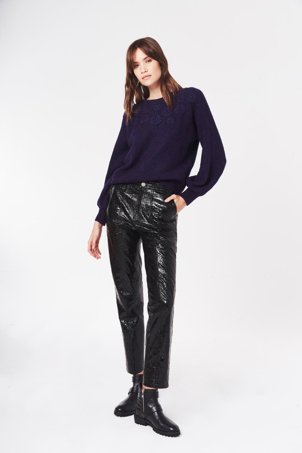 pantalon recto star cuero