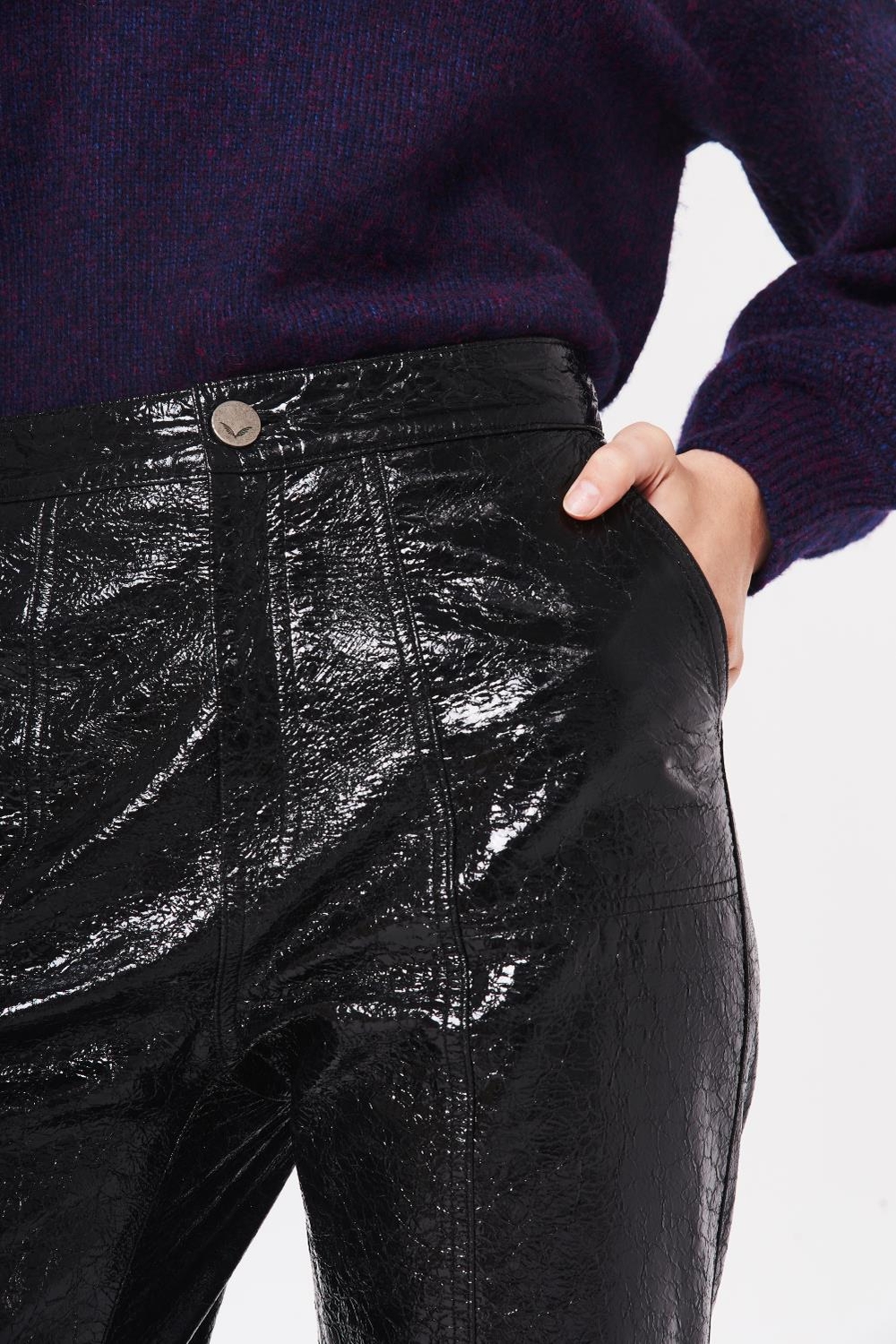 pantalon recto star cuero