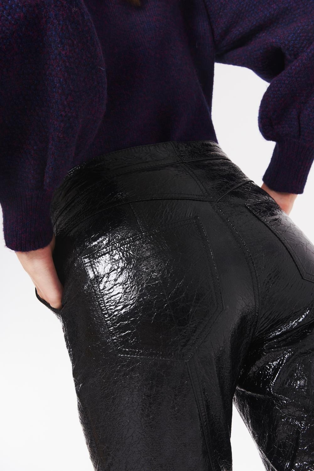 pantalon recto star cuero