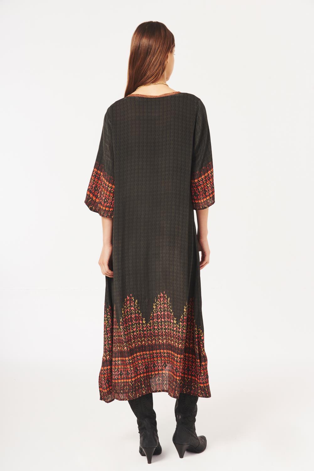 vestido olien ethnic print