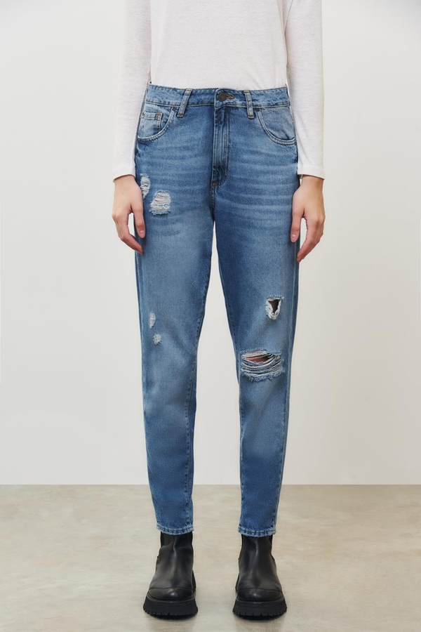Jean Mom Blue Trash