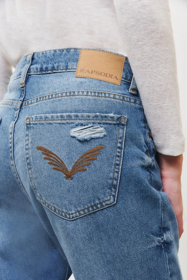 jean mom blue trash