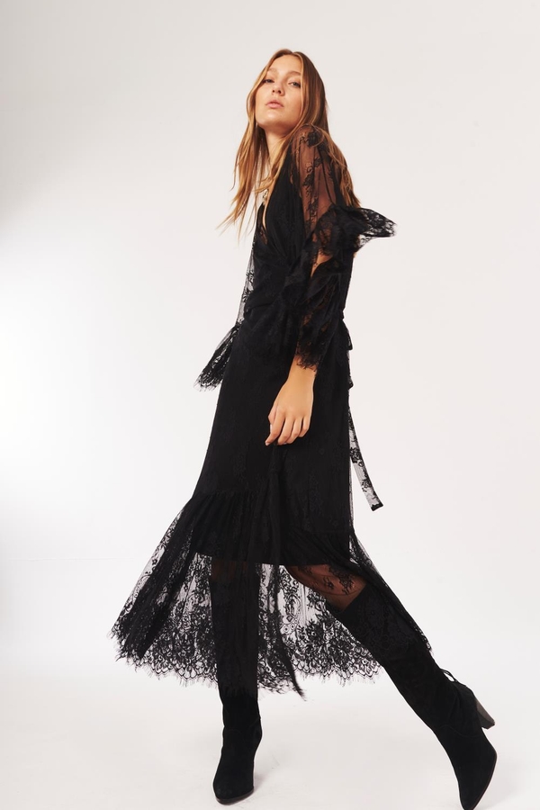 vestido lace long