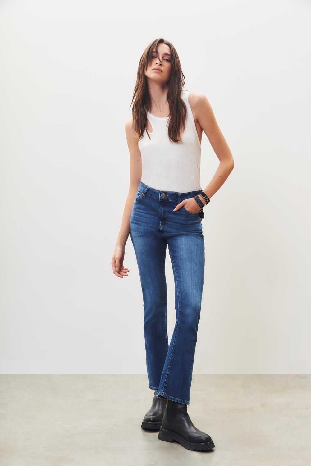 Jean Flare High Rise Azulete