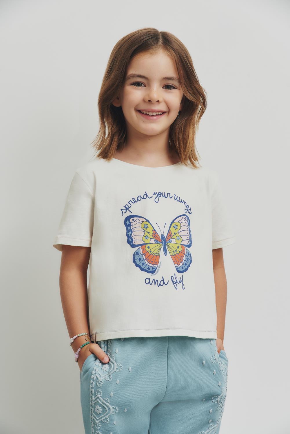 remera farfalla girls