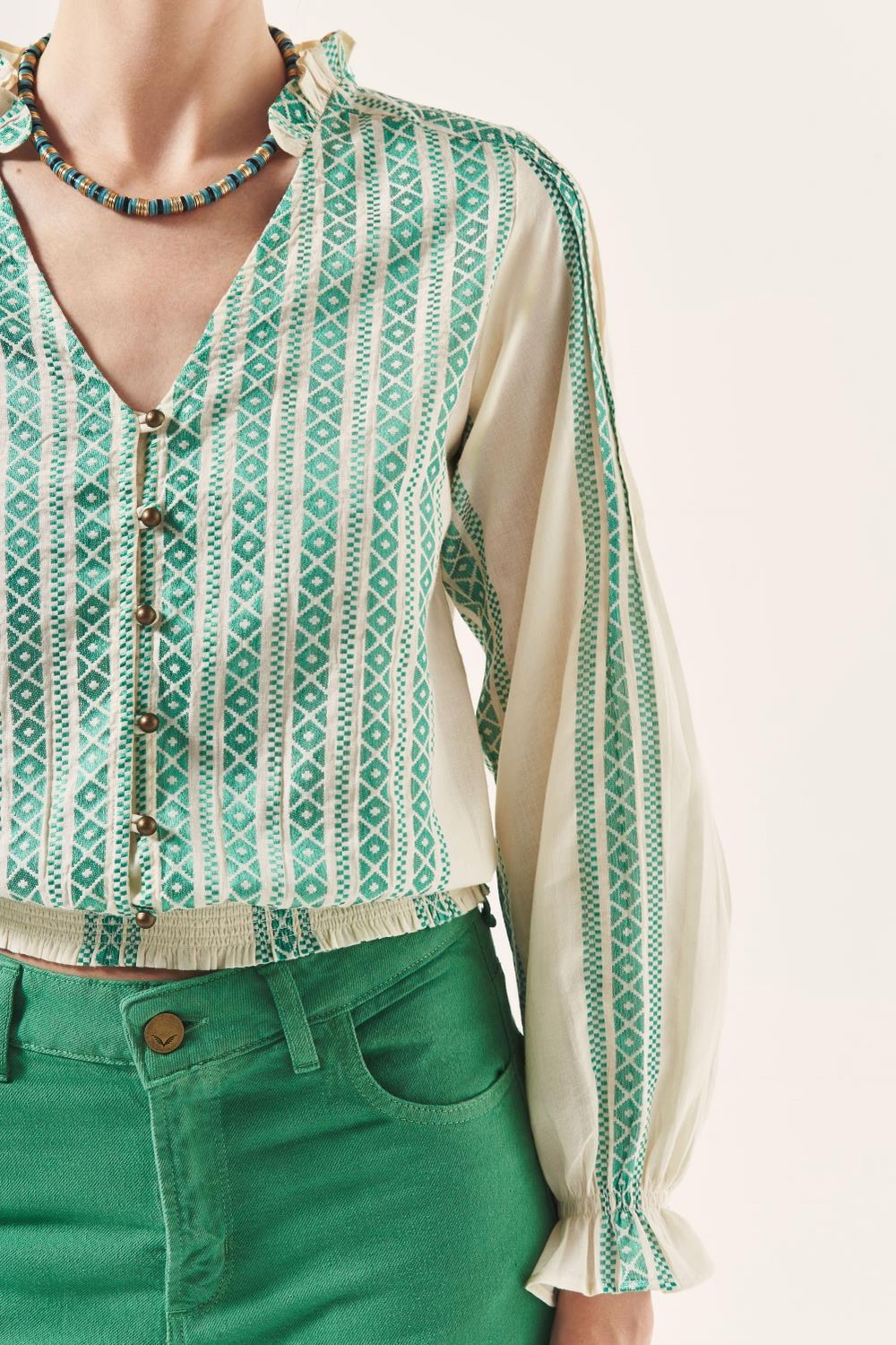 camisa jacquard