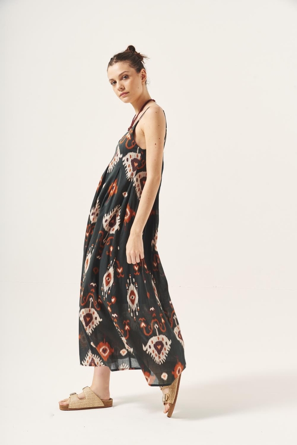 vestido bow ikat
