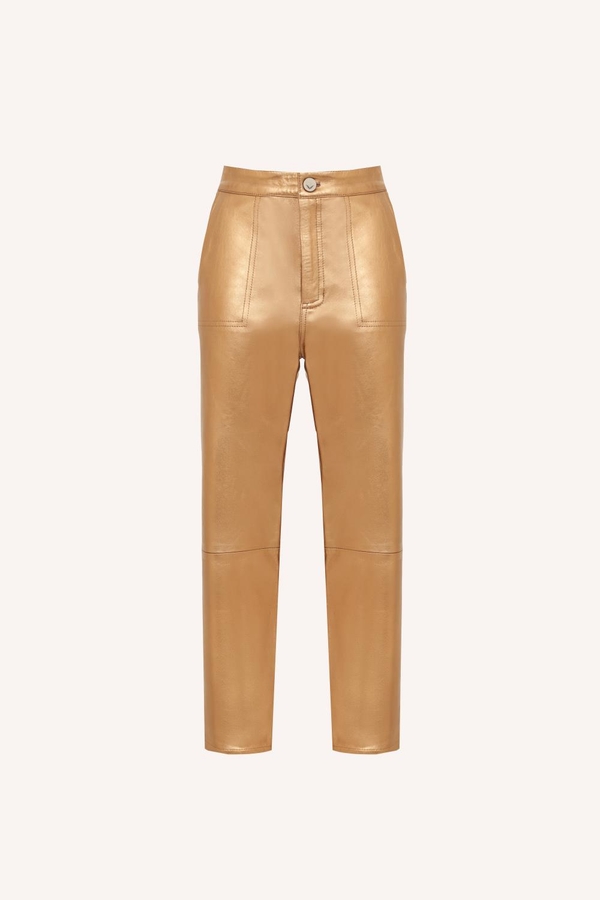 pantalon crop cuero